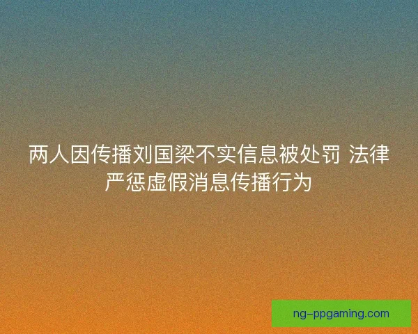 两人因传播刘国梁不实信息被处罚 法律严惩虚假消息传播行为
